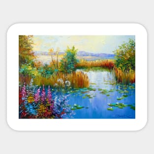 Flowers by the pond Sticker